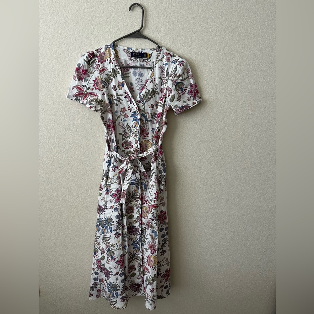 NWOT Ralph Lauren Floral Linen Midi Dress